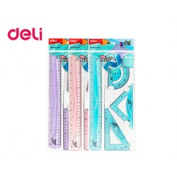 DELI ΓΕΩΜΕΤΡΙΑΣ ΣΕΤ ΕΥΚΑΜΠΤΟ 30cm BLISTER 4Τ TWISTME ΑΣΣΟΡΤΙ